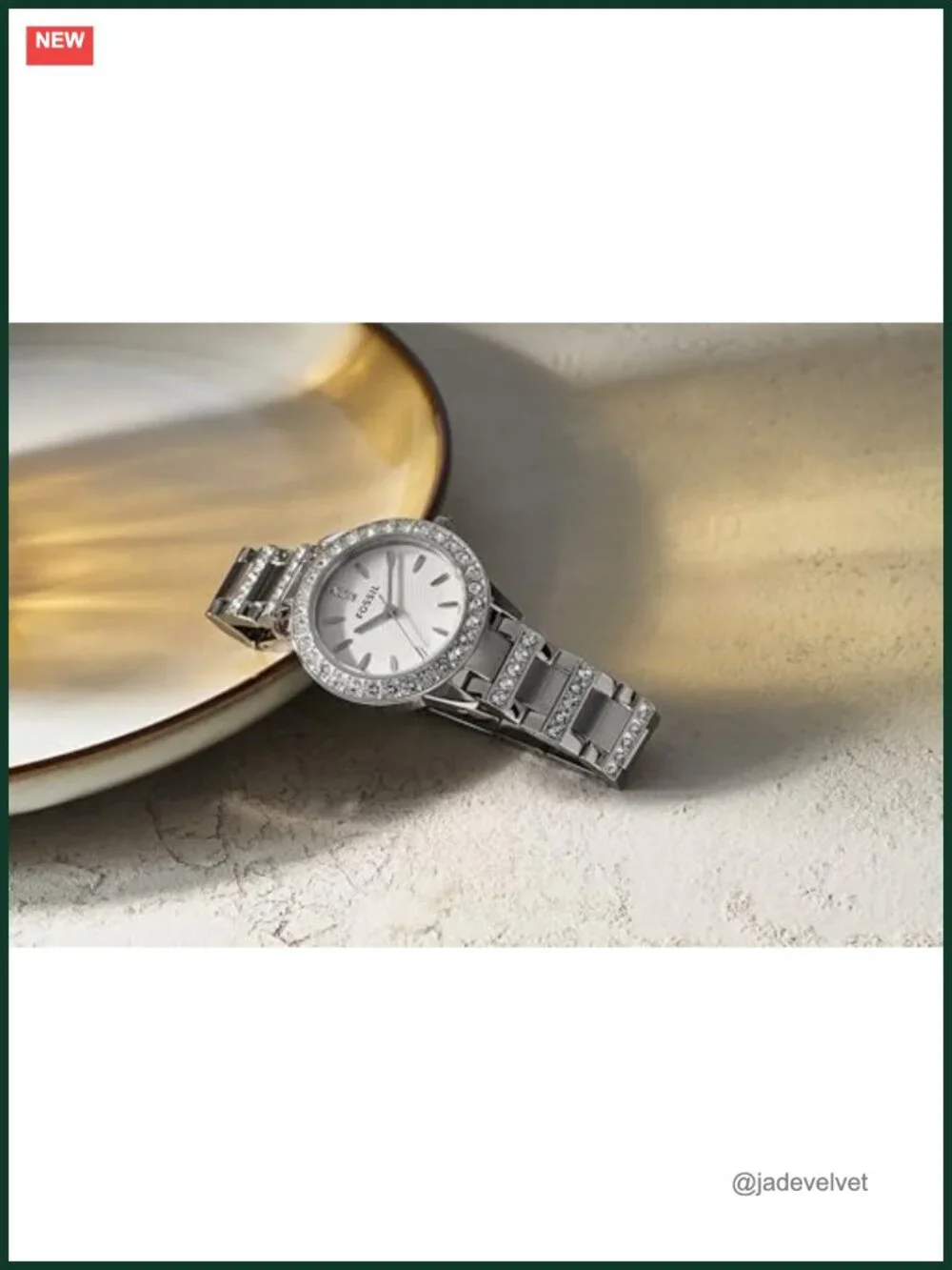 Fossil Stainless Steel Quartz Crystal Women's Wrist Watch 34mm